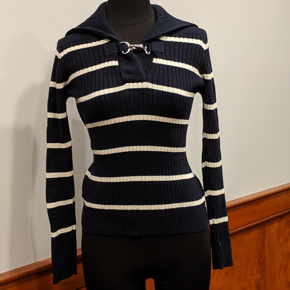 LAUREN RALPH LAUREN Women's M Sweater Navy White